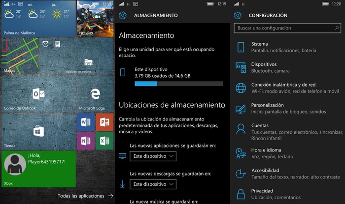 Windows 10 Mobile ATIV S capturas