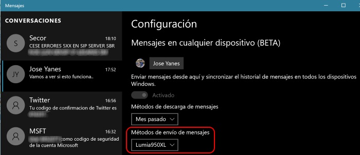 configuracion windows 10 pc messaging everywhere