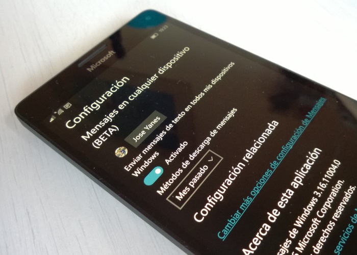 probar messaging everywhere windows 10 mobile