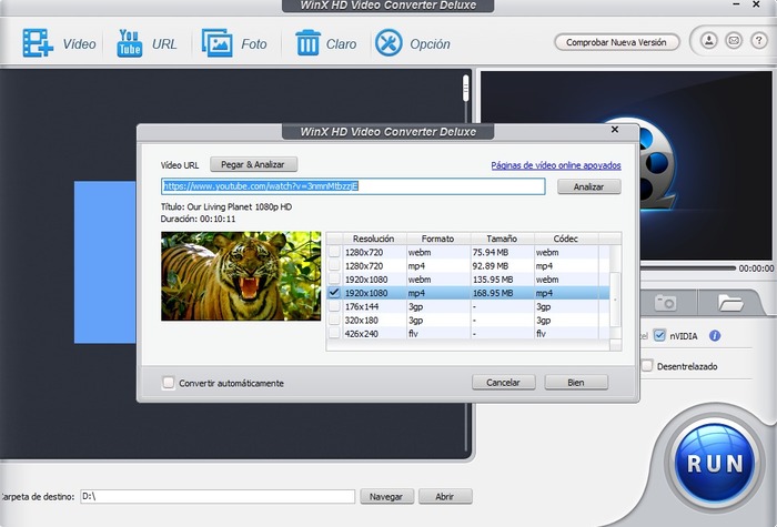 WinX HD Video Converter Deluxe captura 1