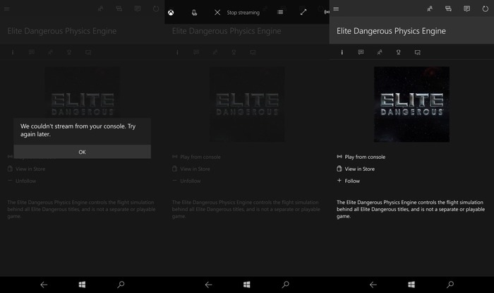 Windows 10 Mobile streaming juegos xbox one