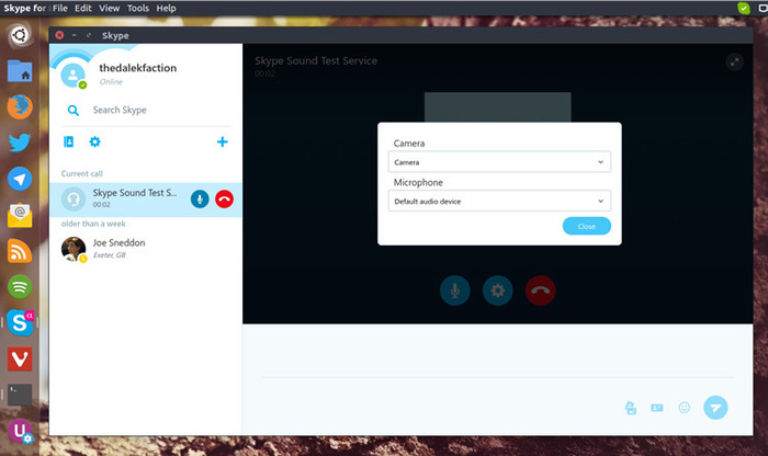 Skype GNU Linux captura