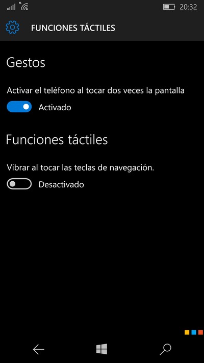 doble toque lumia 950