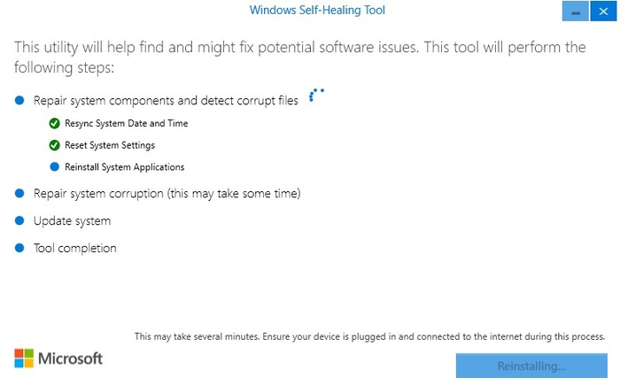 Windows Self-Healing Tool