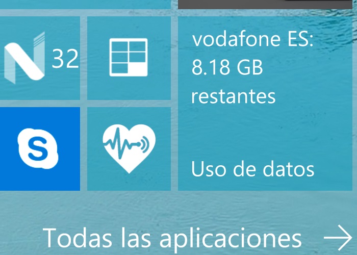 consumo datos moviles live tile