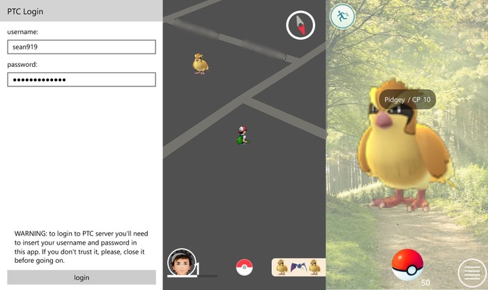 pokemon go no oficial windows 10 moible