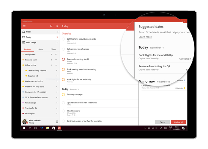 Smart Schedule en Todoist