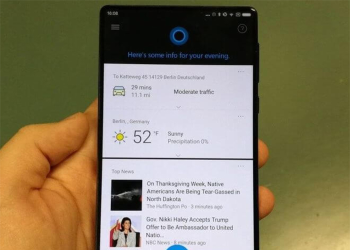 Cortana ejecutándose en un Xiaomi Mi Mix