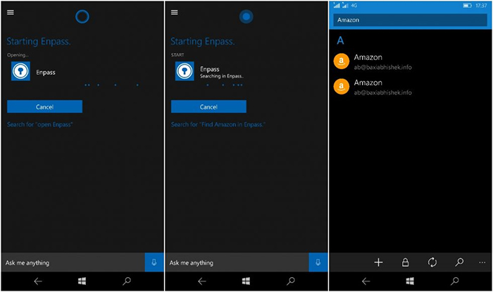 Integración de Enpass con Cortana