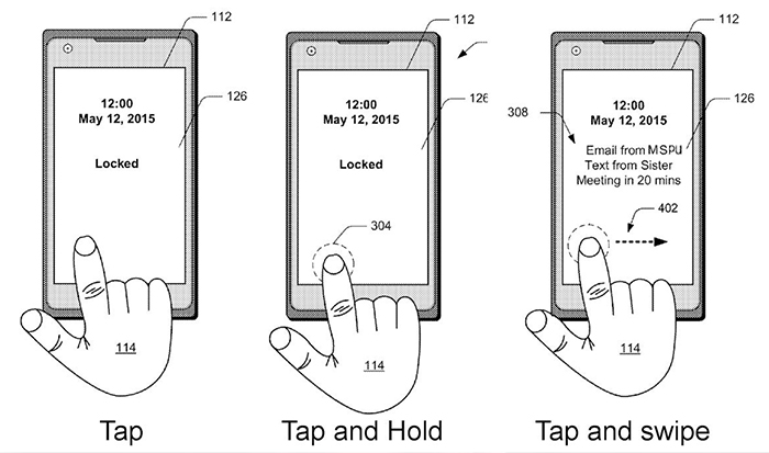 Patente de Microsoft con los gestos en el lector de huellas en pantalla