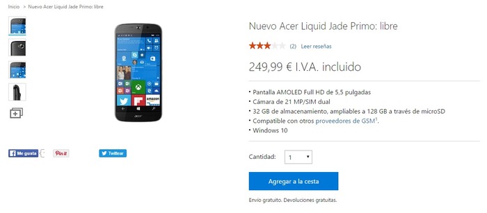 acer liquid jade primo stock