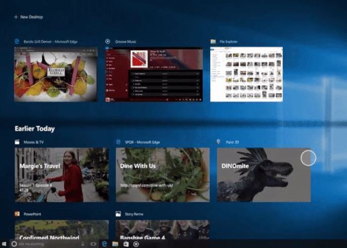 Timeline Windows 10 Fall Creators Update