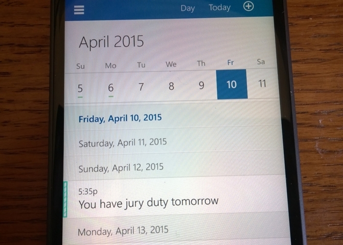 Calendar Windows Phone