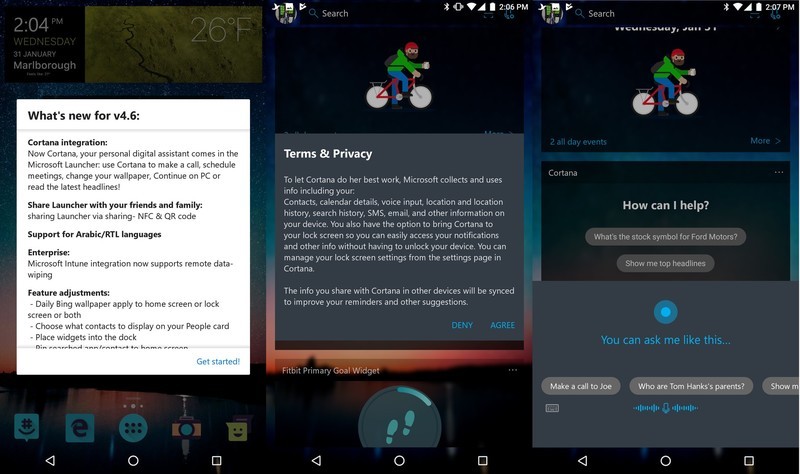 Cortana Interfaz Microsoft Launcher