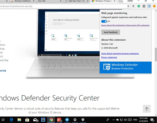 Extension Windows Defender