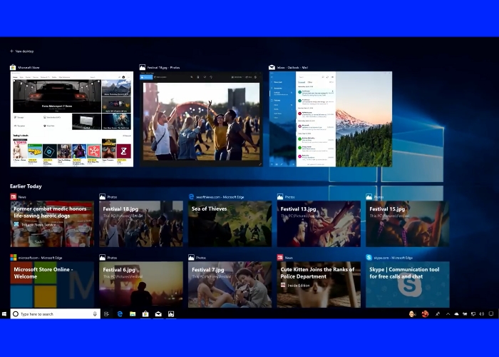 timeline button in microsoft edge app ios