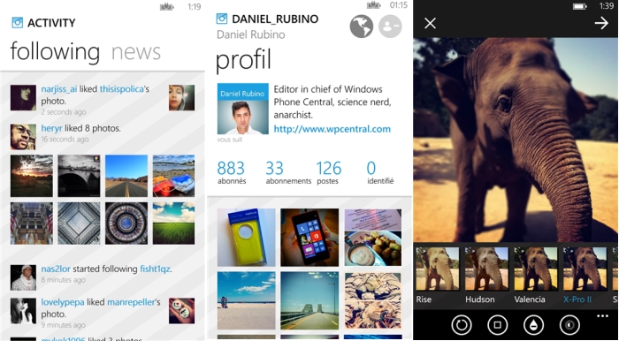 6tag windows phone instagram interfaz