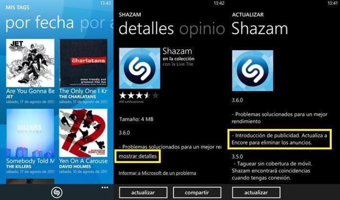 Aplicación Shazam