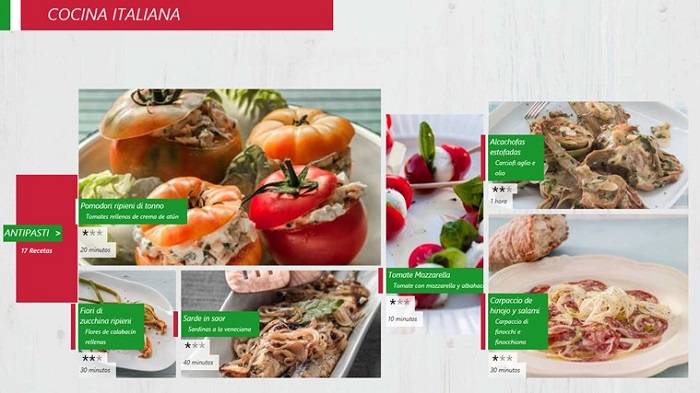 Cocina Italiana en Windows 8