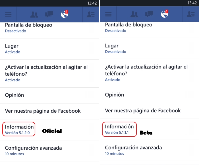 diferencias versiones facebook windows phone 8