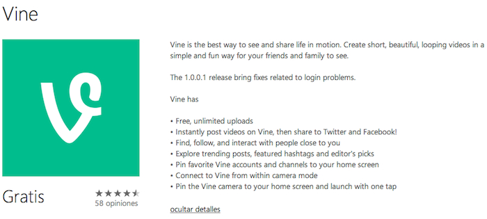 Vine Update 1.0.0.1